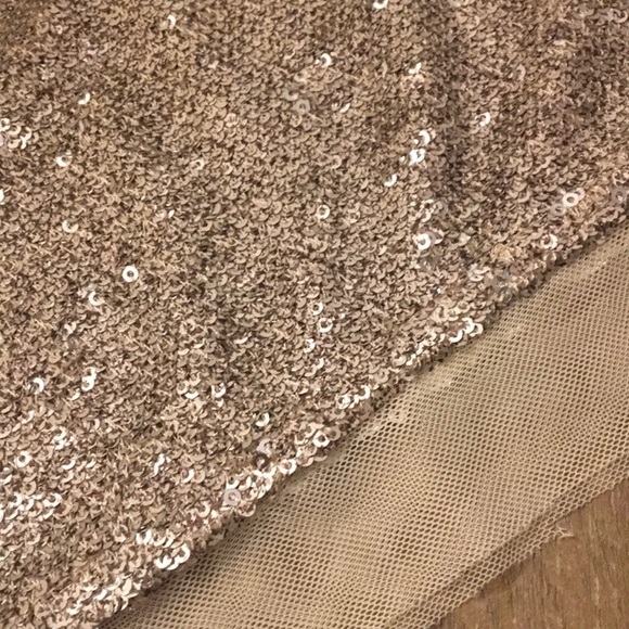 NWT Free People Taupe Elastic Waist Sequin Skirt S - Picture 3 of 8